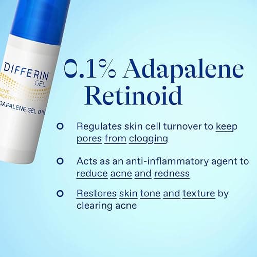 Differin Acne Treatment Gel, 90 Day Supply, Retinoid Treatment for Face with 0.1% Adapalene, Gentle Skin Care for Acne Prone Sensitive Skin, 45g Pump (Packaging May Vary) thumbnail 8