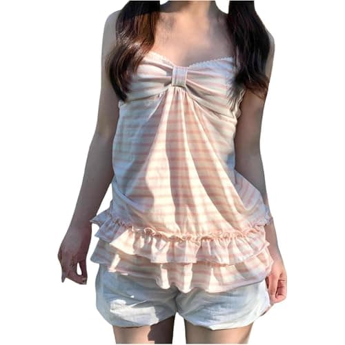 Emo Coquette Cropped Top Grunge 2000s Spaghetti Strap Tops Streetwear Vintage Camisole Y2k Cheetah Tops - Image 1
