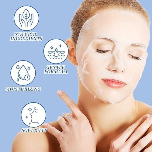 6 Pack Sheet Face Masks Skincare for All Skin Types, Gentle & Nourishing Skincare Face Masks, Suitable for Sensitive Skin, Bulk Facial Mask Set for Women & Face Spa thumbnail 7
