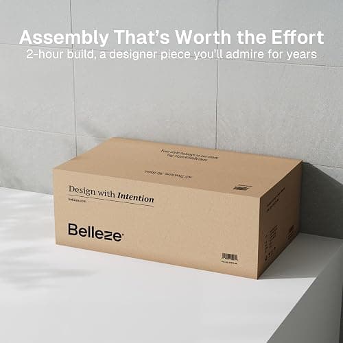 BELLEZE Astorga 58" TV Stand with 23" Electric Fireplace - Espresso | for TV Up to 65",Open Shelf & Storage Cabinet,Adjuatable Shelf,for Living Roomg Dining Room thumbnail 7