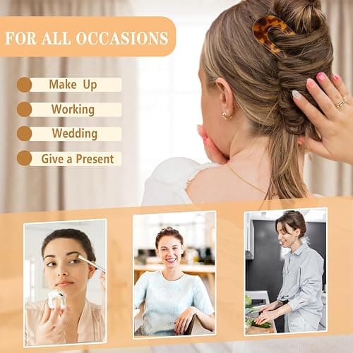 4 PCS French Hair Pin for Women, Large Styling Pins for Thin Thick Hair, Lialys Hair Pin for Buns, French Twist Pin Wavy U Shaped Christmas Gifts thumbnail 6