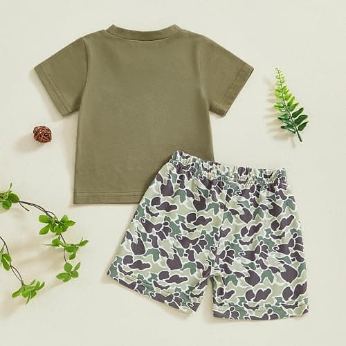 Kaipiclos Baby Boys Clothes Toddler Summer Outfits Short Sleeve Duck Print Pocket T-Shirt Tops and Shorts Farm Baby Clothes thumbnail 4