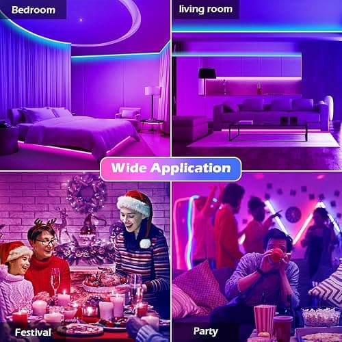 100ft Led Strip Lights,Long Smart Led Light Strips Music Sync 5050 RGB Color Changing Rope Lights,Bluetooth APP/IR Remote/Switch Box Control Led Lights for Bedroom,Home Decoration,Party,Festival - 100FT LED STRIP LIGHTS thumbnail 8