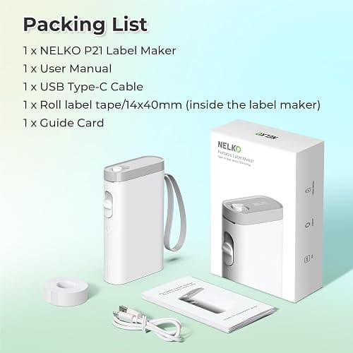 Nelko Label Maker Machine with Tape, P21 Bluetooth Label Printer, Wireless Mini Label Makers with Multiple Templates for School Office Home, White thumbnail 8