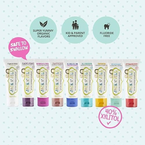 Jack N Jill Natural Toothpaste, Strawberry & Blueberry, 1.76 oz (Pack of 2) | Fluoride Free Kids & Toddlers Toothpaste, Gently Cleans Teeth, Helps Soothe Gums, 40% Xylitol, BPA Free, No Artificial Dyes thumbnail 7