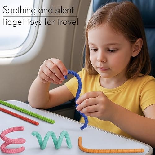 TIKWORK Sensory Fidget Toys for Kids Adults,6PCS Flexible Fidget Sticks for Stress Anxiety Autistic ADHD, Calm Down Travel Airplane Essentials Toys, Stuffers for Teens Kids thumbnail 6