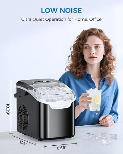 COWSAR Ice Maker Countertop, Portable Ice Machine with Self-Cleaning, 26.5 lbs/24Hrs, 8 Ice Cubes in 6 Mins, Ice Basket and Scoop, Ideal for Home, Kitchen, Bar, Camping thumbnail 7