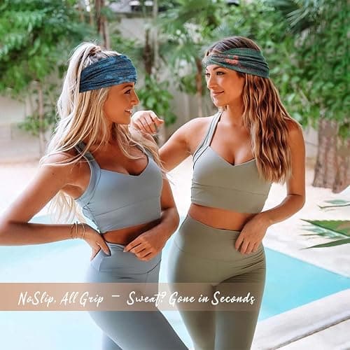 Awumbuk Wide Headbands for Women Knotted No Slip Head Bands Soft Turban Headband Hair Accessories Boho African Solid Color Head Wraps for Women Yoga Workout Pack of 6 thumbnail 6