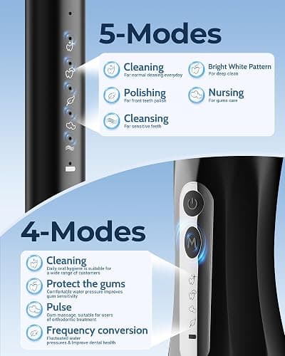 Electric Toothbrush with Water Flosser for Teeth, Sonic Electric Toothbrush and Electric Floss for Adults and Kids, Water Dental Picks, Cleaning and Flossing Dental Care, Waterproof thumbnail 4
