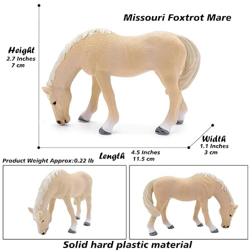 Higherbros Horse Toy for Kids and Toddlers, Farm Animal Horse Figurine for Birthday Cake Topper, Garden Decoration, Party Favors, Kids School Project (Beige) thumbnail 3