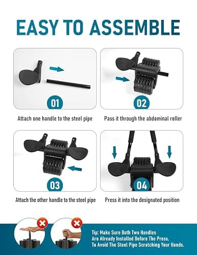 2024 New Ab Roller Wheel with Timer & Knee Mat,Automatic Rebound Abdominal Wheel with Elbow Support Ab Workout Equipment for Strengthening Core Muscles Abs Exercise Roller for Women Men thumbnail 9