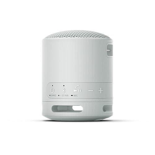 Sony SRS-XB100 Wireless Bluetooth Portable Lightweight Super-Compact Travel Speaker, Durable IP67 Waterproof & Dustproof Shower Speaker, 16 Hr Battery, Versatile Strap, Hands-free Calling, Light Gray thumbnail 10