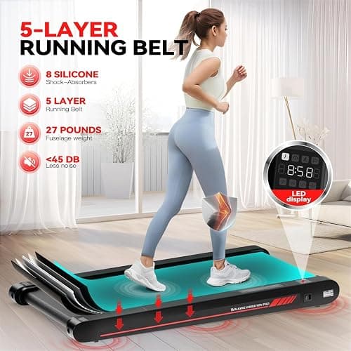Sperax Walking Treadmill Pad with APP, 3 in 1 Under Desk Treadmill, 400W Low Noise Walking Vibration Pad with Remote Control,Portable Treadmills for Home Office thumbnail 7