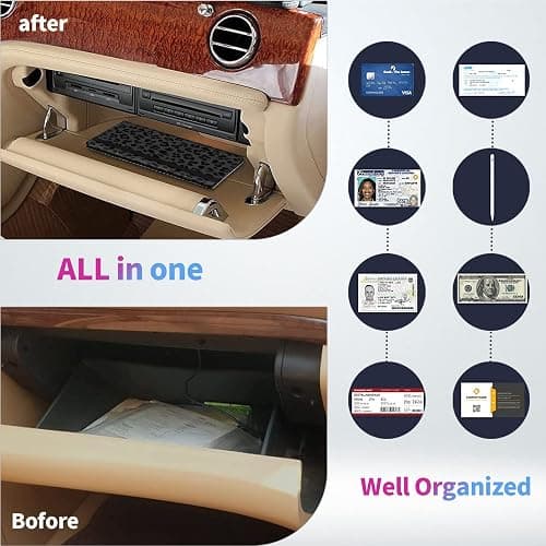 SDDFRHGH Car Registration and Insurance Holder,Leather Insurance License and Registration Card Holder for Car Glove Box, Auto Truck Document Holder Organizer for Men Women- Black leopard print - Black leopard print thumbnail 7