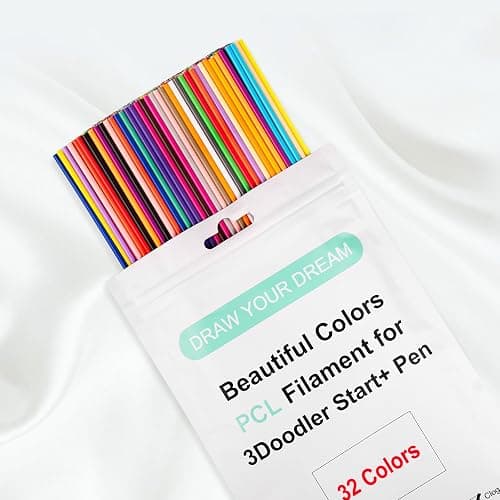 32 Colors 3D Doodler Pen Refills Packs for 3Doodler Start+ 3D Pen Low Printing Temperature PCL Filament 3D Doodler Refills Each Color 15.2 cm x 5 pcs Total 160 pcs Only Fit for 3Doodler Start+ - Image 1