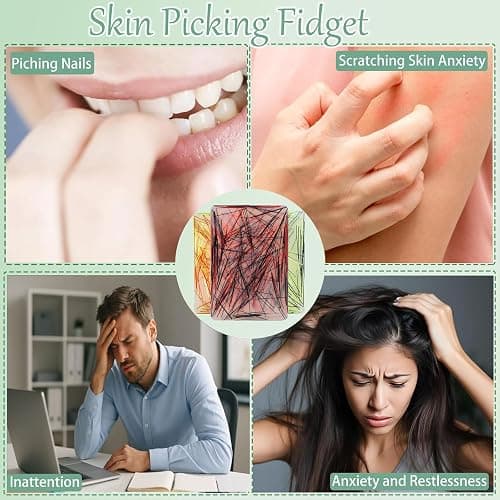 3 Pack Skin Picking Fidget Toys, Pick Pad, Hair Pulling Fidget Toys for Adult Anxiety Relief, Trichotillomania & Dermatillomania thumbnail 4