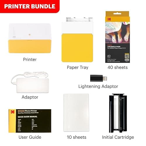 KODAK Dock Plus 4PASS Instant Photo Printer, 4x6” Portable Picture Printer, Bluetooth & Dock 2-in-1 Home and Gift Printer for iPhone & Android, 50 Sheets Bundle thumbnail 7