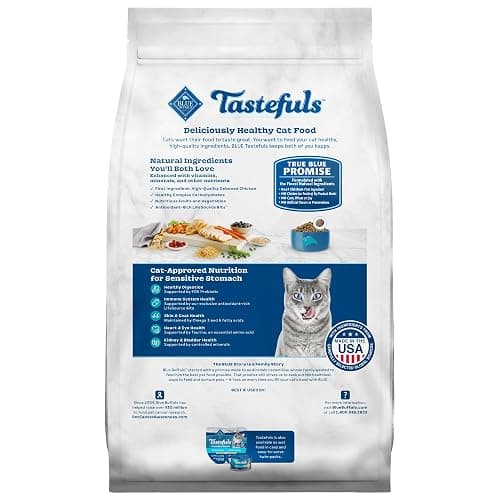 Blue Buffalo Tastefuls Adult Dry Cat Food Sensitive Stomach Formula, Made in the USA with Natural Ingredients, Chicken Recipe, 7-lb. Bag thumbnail 2