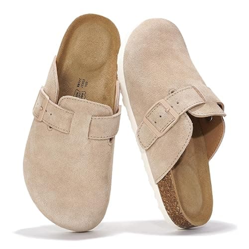 Project Cloud Genuine Leather Footbed Clogs for Women - Memory Foam Arch Support Slippers for Women - Trendy Slip-ons Women's Mules & Clogs Sandals (Benton) - Image 1