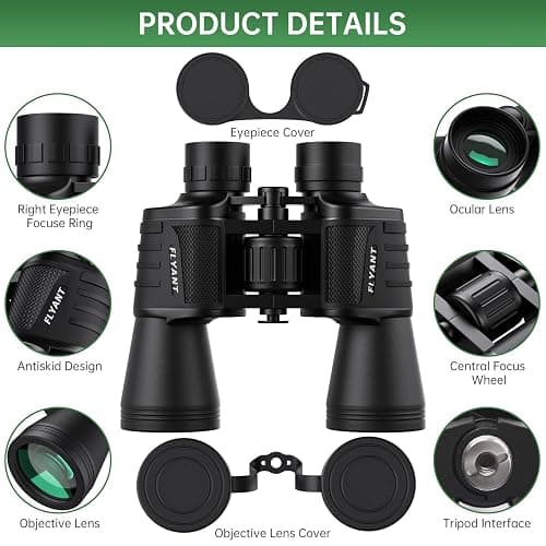 20x50 High Powered Binoculars for Adults, Waterproof Compact Binoculars with Low Light Vision for Bird Watching Hunting Camping Travel Cruise Hiking Sports Stargazing, Christmas Birthday Gifts for Men thumbnail 2