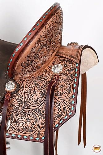 HILASON Flex Tree Western Horse Saddle in American Leather Barrel Trail | for Horses thumbnail 7