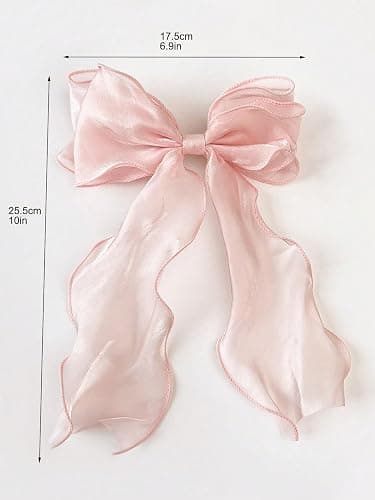 Haarschleifen für Frauen – große Schleifenspangen mit Metallclips und langem Schwanz-Design, niedliche Klammern für dickes, mittelstarkes und dünnes Haar. thumbnail 4