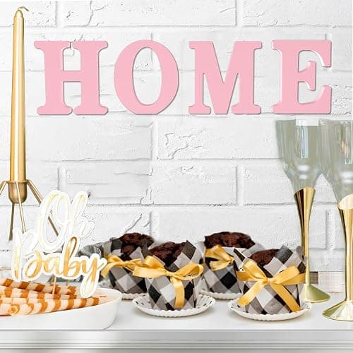 Zaruatu 6 Inch Pink Wooden Letters Unfinished Wood Letters for Crafts Blank DIY Crafts for Adults Pink Decor for Wall Nursery Bedroom Wedding Decoration (E) thumbnail 5