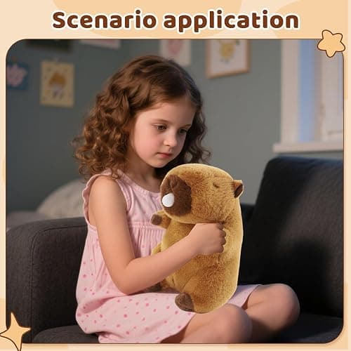 Sew Butiful Stuffed Capybara Plush, 8" Cute Plushie for Animal Themed Parties Teacher Student Award, Animal Toys for Baby, Boy, Girls, Great for Nursery, Room Decor, Bed thumbnail 5