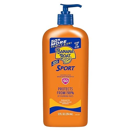 Banana Boat Sport Ultra SPF 50 Sunscreen Lotion, 12oz | Banana Boat Sunscreen SPF 50 Lotion, Oxybenzone-Free, Sunblock, Family Size, 12oz (Pack of 1) - 12 Fl Oz (Pack of 1) - Sport Lotion SPF 50