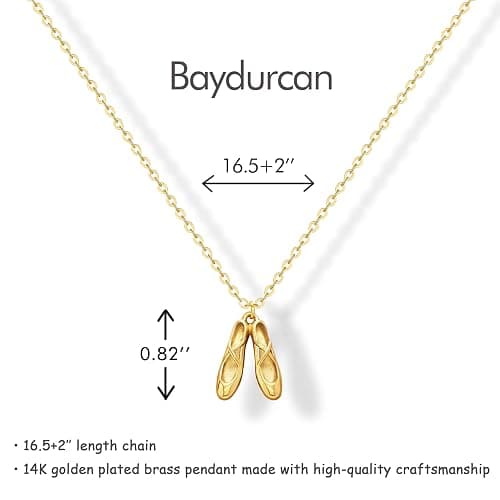 Dainty Golden Necklace for Women Dance Cheer Frog Cowgirl Necklace Gifts | 14K golden plated pendant necklaces for women friend sister daughter. Birthday, christmas, graduation gifts. Ready to give. thumbnail 3