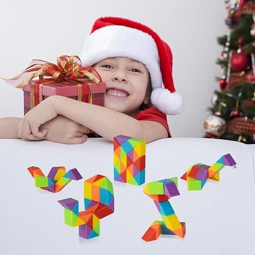 Ganowo Medium Snake Cube, 4 Pack Twist Puzzle Stress Relief Sensory Toys Stocking Stuffers Bulk Supplies Goodie Bags Fillers Fidget Toys for Anxiety Teens Kids thumbnail 5
