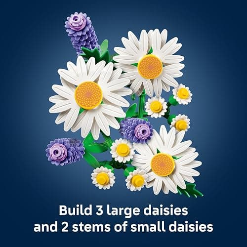 LEGO Botanicals Daisies 11508 | Building Toys for Girls & Boys, Ages 9+, Artificial Flowers Craft Kit, Home Décor & Display, 133 Pieces, Gift for Kids thumbnail 3