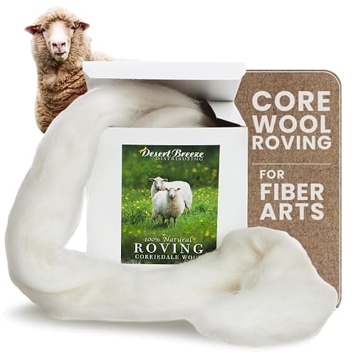 Wool Roving Top – 8 OZ Natural Corriedale, Bulk Pack, Best Core Wool for Needle Felting Wool, Wool Felting, Dryer Balls, Yarn Roving - Ethically Sourced, Processed in USA - White Ecru, 29.5 Micron - Image 1