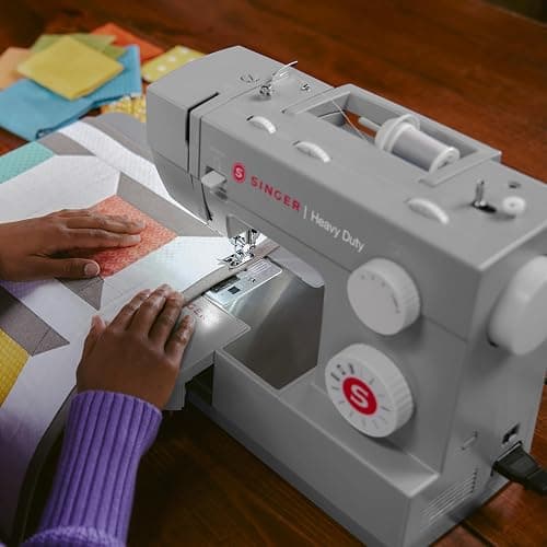 SINGER Heavy Duty 4411 High Speed Sewing Machine with Accessory Kit | Strong Motor with Enhanced Piercing Power, 69 Stitch Applications, Full Metal Frame, 4-Step Buttonhole & LED Light, Grey thumbnail 6