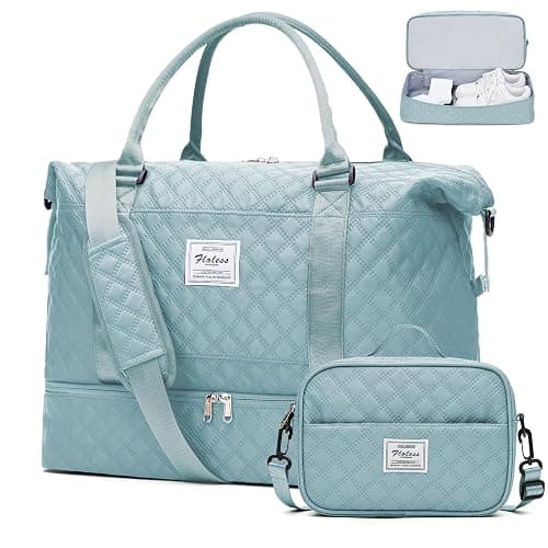 Weekender Bags for Women, Carry on Overnight Weekend Travel Duffel Bag with Shoes Compartment &Toiletry Bag, Personal Item Bag for Travel Business Trips Sport Hospital - Image 1
