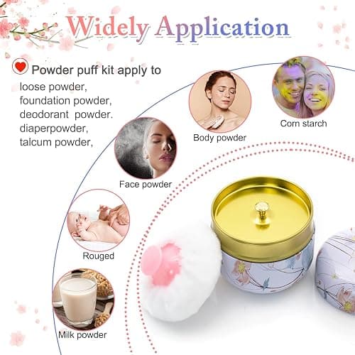 Large Powder Puff for Body with Container, Soft Powder Puff and Container for Talcum thumbnail 7