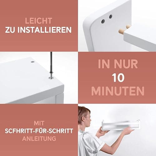 NATURE SUPPLIES Bücherregal Kinder, 3er-Set, Regal Kinderzimmer, Wandregal Kinderzimmer, ideal für Bücher und Spielzeug, Montessori Regal | Weiß thumbnail 6