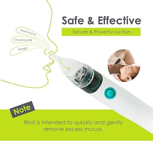 bblüv– Rinö - Baby Nasal Aspirator - Nasal Aspirator For Babies, Safe, Fast & Hygienic Mucus Cleaner For Newborns & Toddlers, White thumbnail 4