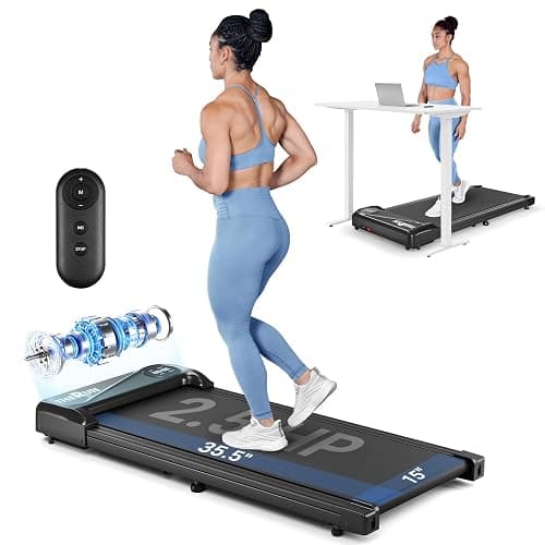 Tapis de Course Portable pour la Maison et Le Bureau, Walking Pad Électrique Moteur 2.5 HP Tapis Roulant 6km/h avec Télécommande, Écran LCD,Capacité 120 KG - Image 1