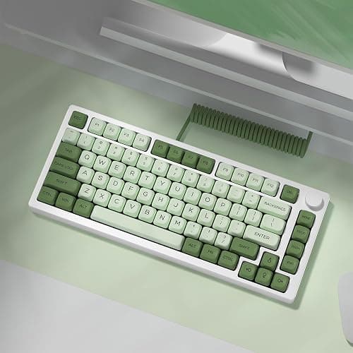 YMKPVR KBDiy Matcha KOA Profile Keycaps 60 75 100 Percent,Dye-Sublimation PBT Green Cute Custom Keyboard Keycap,143 Key Cap Set for Cherry Gateron MX Switches Mechanical Keyboards thumbnail 6