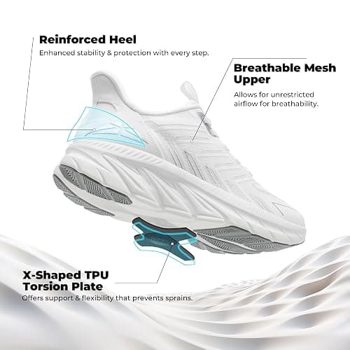 ALLSWIFIT Women's Slip On Walking Shoes Running Comfortable Tennis Breathable Non Slip Athletic Gym Workout Cross Training Fashion Sneakers thumbnail 4