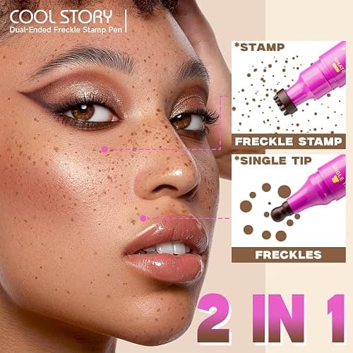 Beauty Glazed Dual-Ended Freckle Stamp Pen – Realistic Faux Freckles Makeup with Soft Sponge Stamp & Precision Tip – Waterproof Long-Lasting Freckle Marker for Natural or Bold Looks (02 Mousy Brown) thumbnail 6