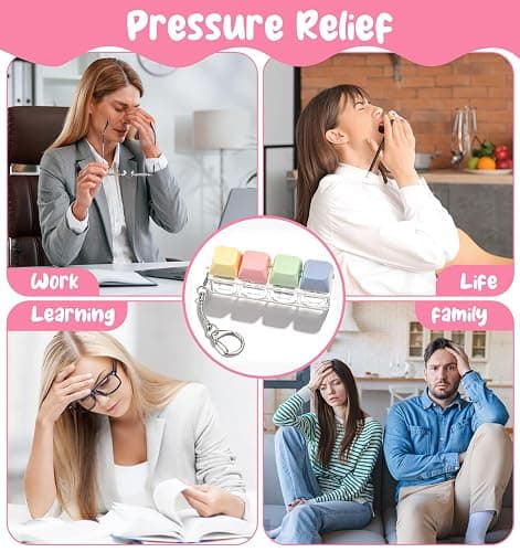 Keyboard Fidget Keychain, Mini Fidget Keyboard Clicker Keycap Stress Relief Toy for Adults to Relieve Anxiety & Pass Time (Assorted Colors) thumbnail 7