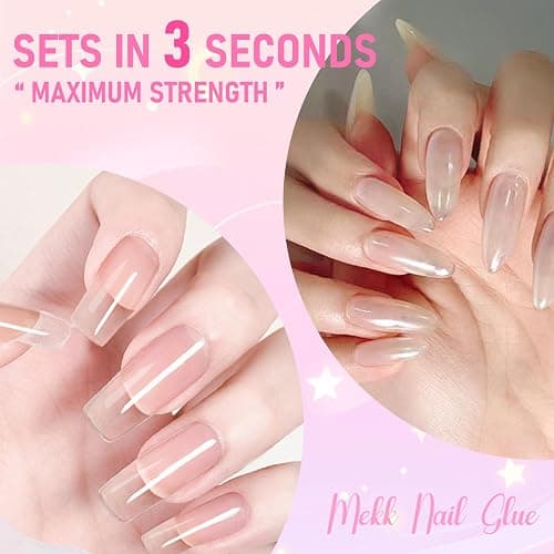 MEKK Nail Glue,Super Strong & Long-Lasting Nail Glue for Acrylic Nails,Press Ons & Nails Tips,Professional Adhesive for Nail Art Supplies,0.07OZ/PCS (12PCS) thumbnail 7