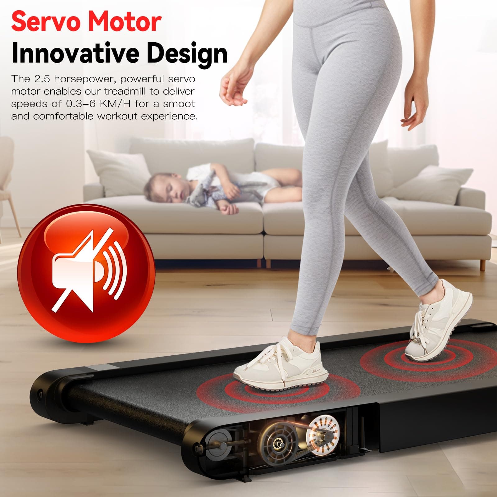 Sperax 3 in 1 Walking Vibration Pad, Under Desk Treadmill with APP, Portable Treadmills for Home, Walking Pad Treadmill with Remote Control thumbnail 5