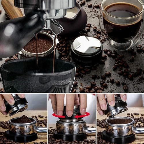 51mm Espresso Tamper and Distributor, MATOW Dual Head Coffee Leveler Compatible with Delonghi 51mm Portafilter, Adjustable Depth-Professional Espresso Hand Tampers thumbnail 5