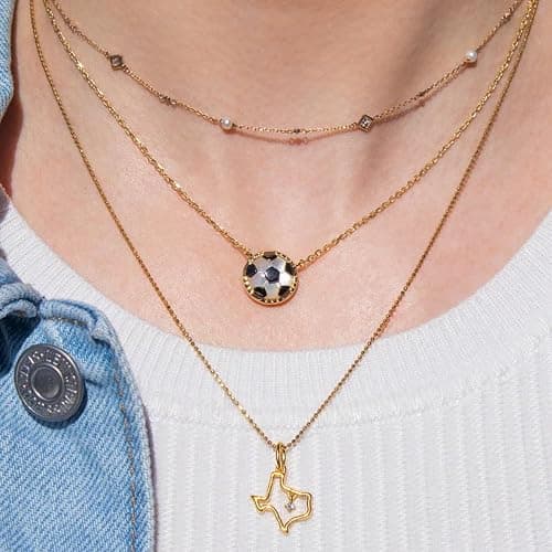 Kendra Scott Soccer Short Pendant Necklace, Fashion Jewelry for Women - GOLD thumbnail 3