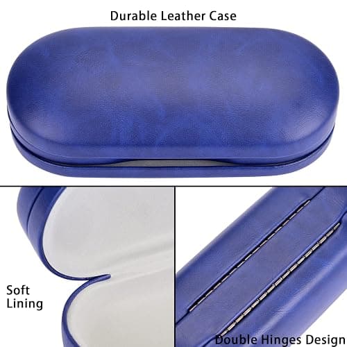Muf 2 in 1 Contact Lens Case and Glasses Case, Double Sided Design with Mirror, Portable Travel Kit with Tweezer, Remover and Solution Bottle, Blue thumbnail 3