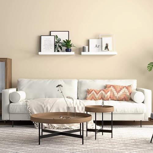 Boswillon Floating Shelves Wall Mounted Set of 2, Modern White Shelves for Bedroom, Nursery Shelves with Lip, Display Picture Ledge Shelf for Wall Decor Living Room Bathroom Kitchen - White thumbnail 5