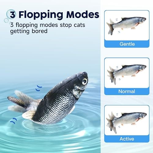 Potaroma Cat Toys Flopping Fish with Catnip, Moving Kitten Kicker, Floppy Wiggle Carp for Small Dogs, Interactive Motion Kitty Exercise, 10.5 Inches thumbnail 3